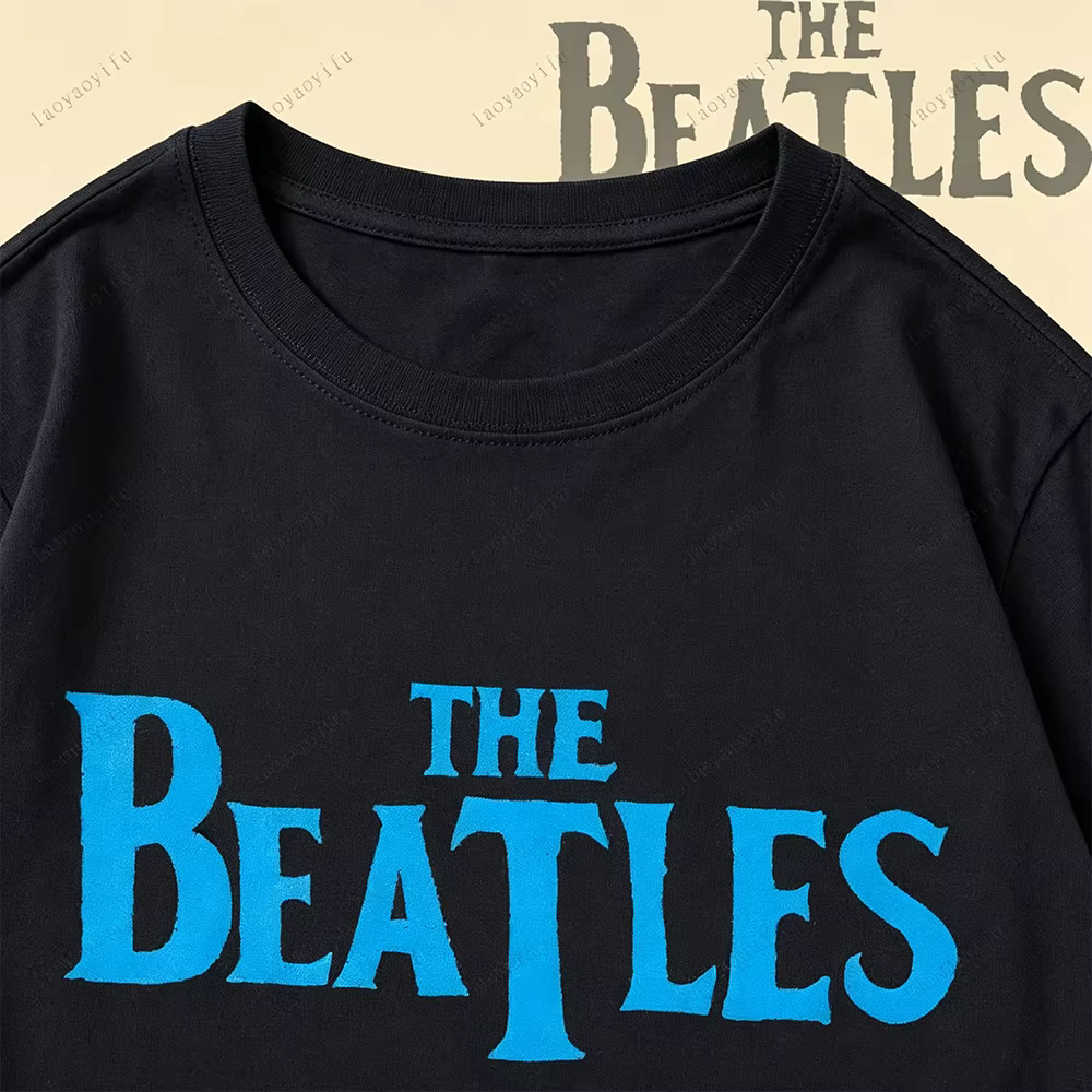 T-shirt The Beatles Black Rock Band pour hommes