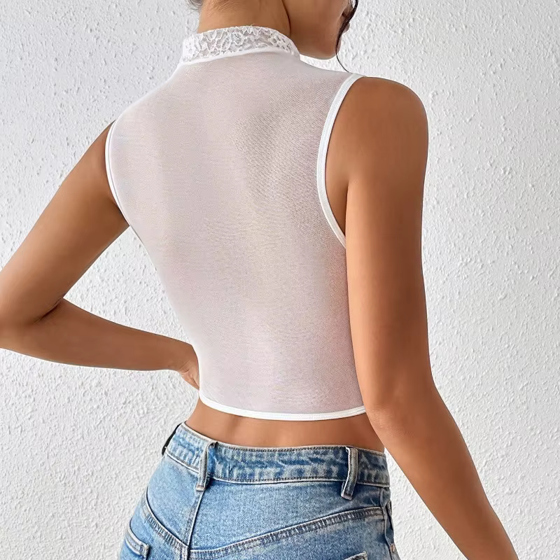 Mini-tops corset en dentelle rétro française pour femme