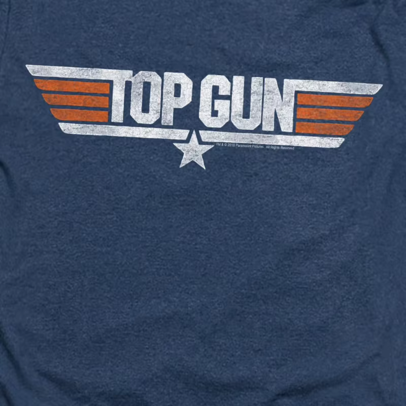 T-shirt Top Gun avec logo vieilli (Marron chiné) Nouvelle collection été 2026 pour femme