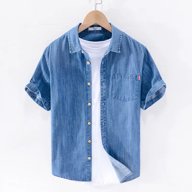 Chemise en denim pour hommes