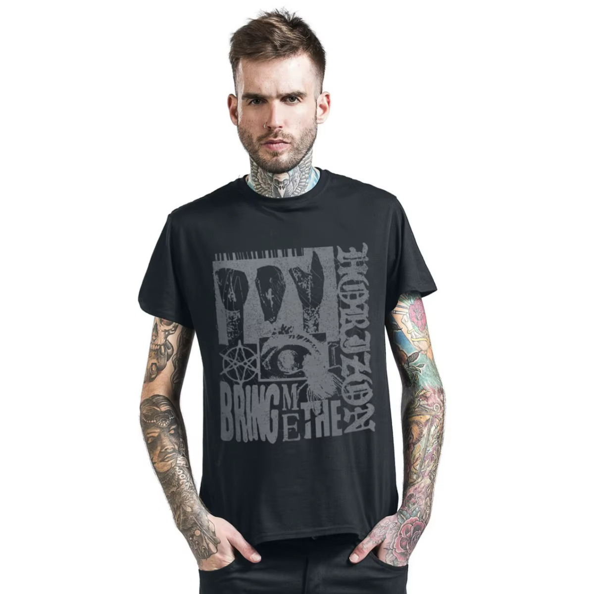 T-shirt en coton avec graphisme Bring Me The Horizon