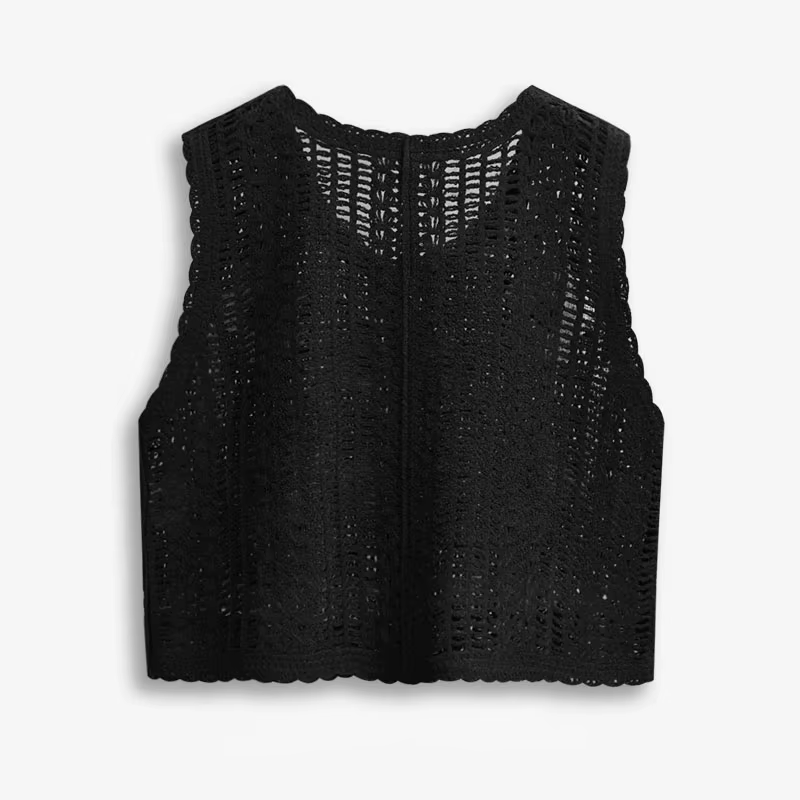 Débardeur en Crochet à fleurs pour femmes et adolescentes