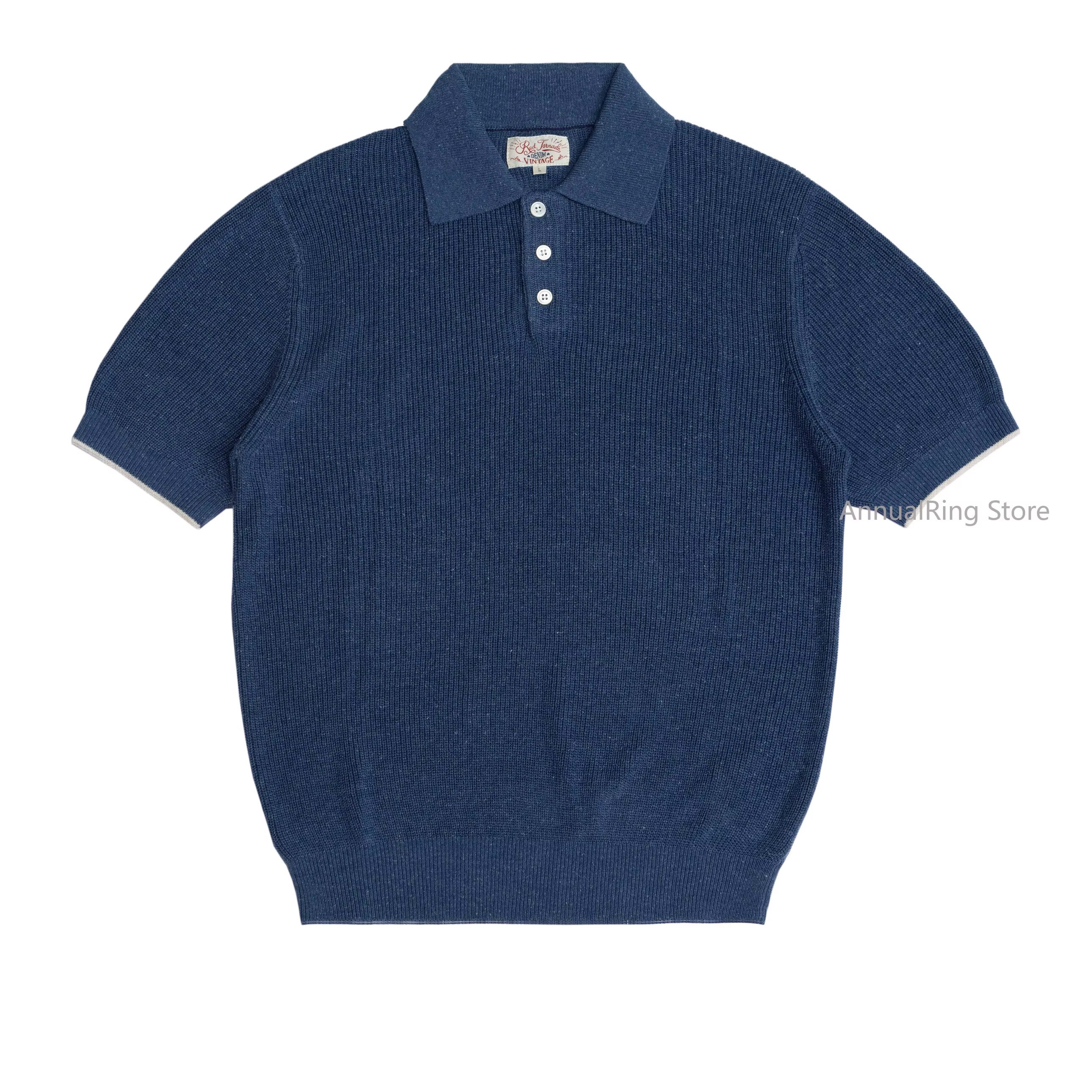 Polo en lin tricoté pour homme Red Tornado