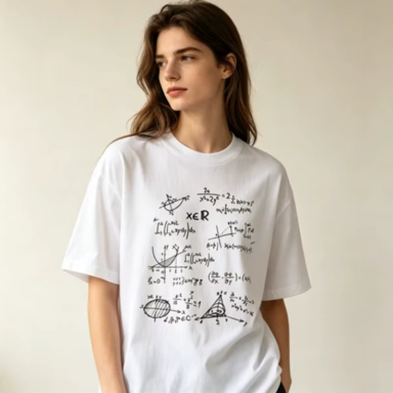 T-shirt pour femme imprimé avec formule mathématique