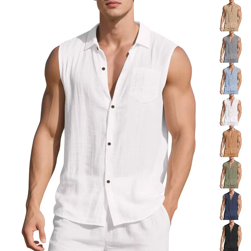 Chemise de plage ample en lin