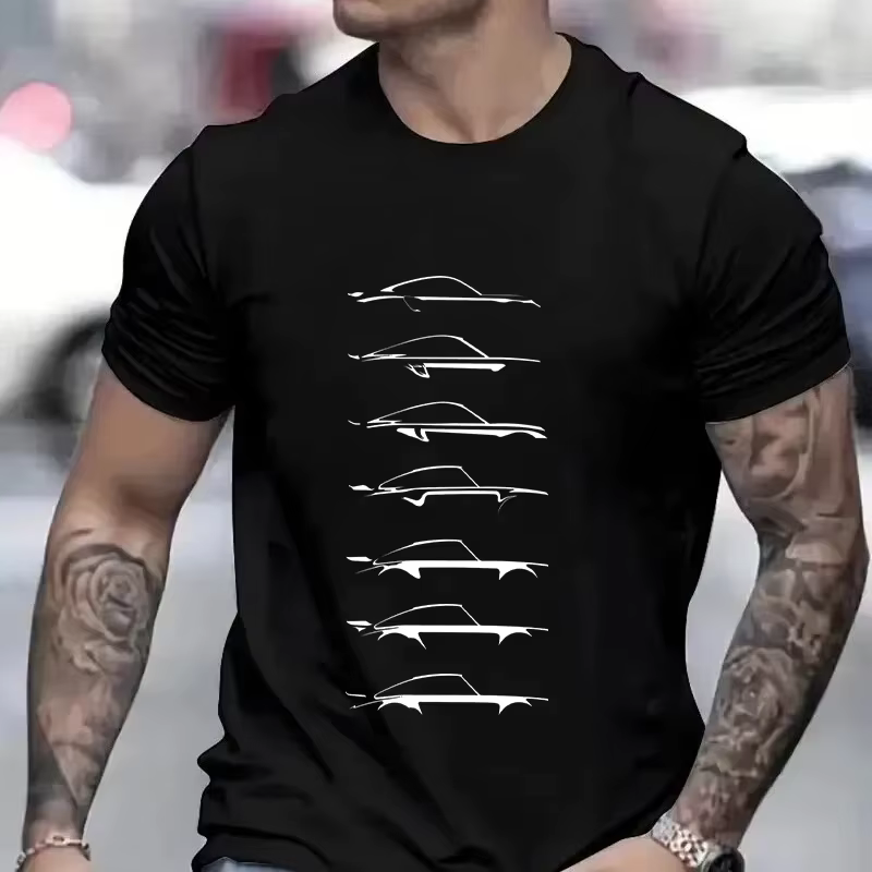 T-shirt pour hommes, design de voiture de course automobile