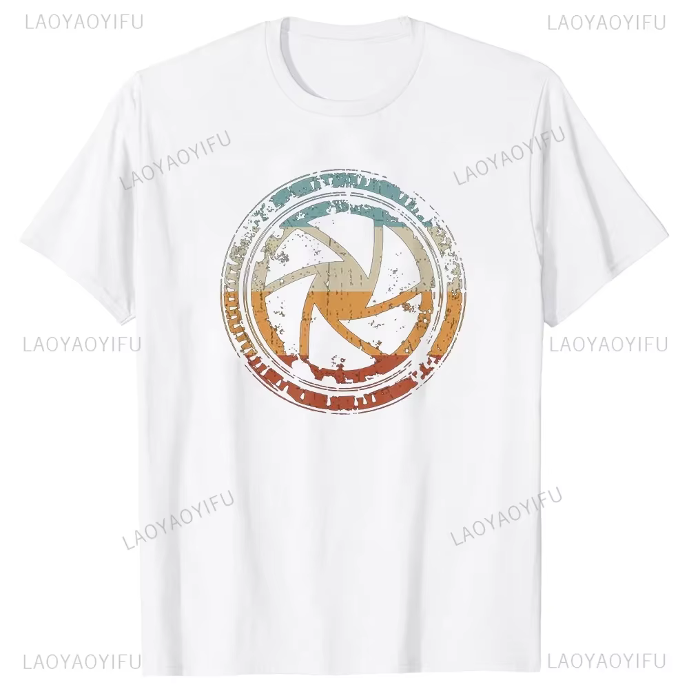 Photographe cadeau hommes coton t-shirts pour amoureux de la photographie été femme Streetwear ouverture caméra