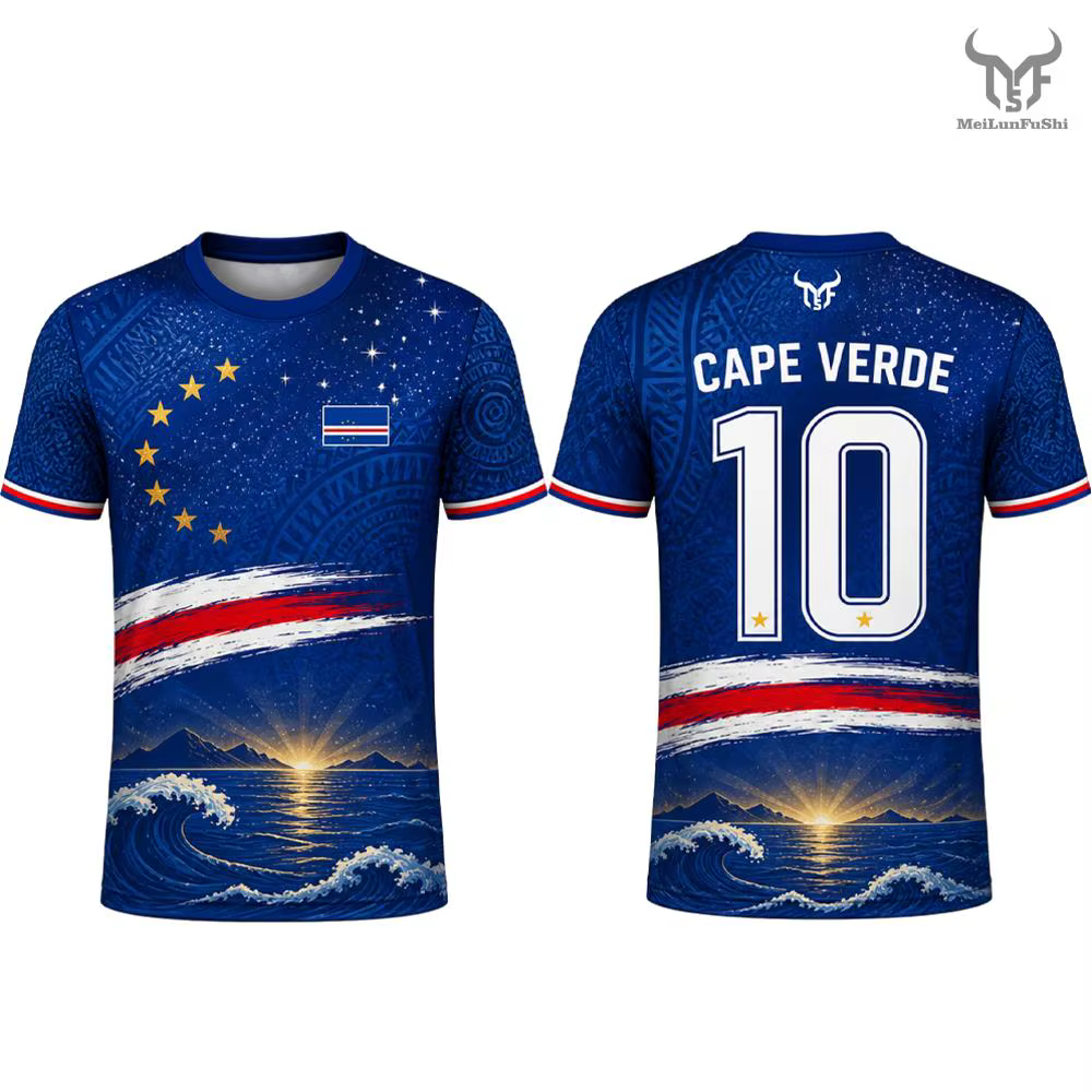 Nouveau T-shirt imprimé drapeau Cap-Vert 2026 pour hommes et femmes