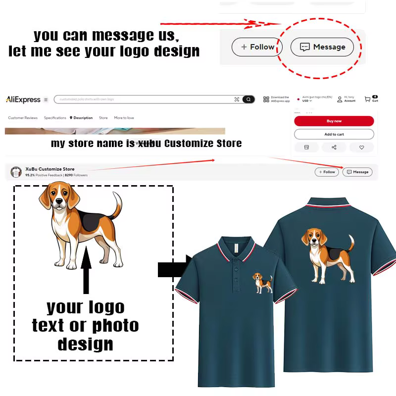 LOGO personnalisé Polo hommes été