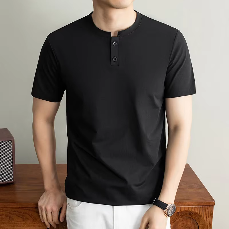 T-shirt Henley basique pour homme