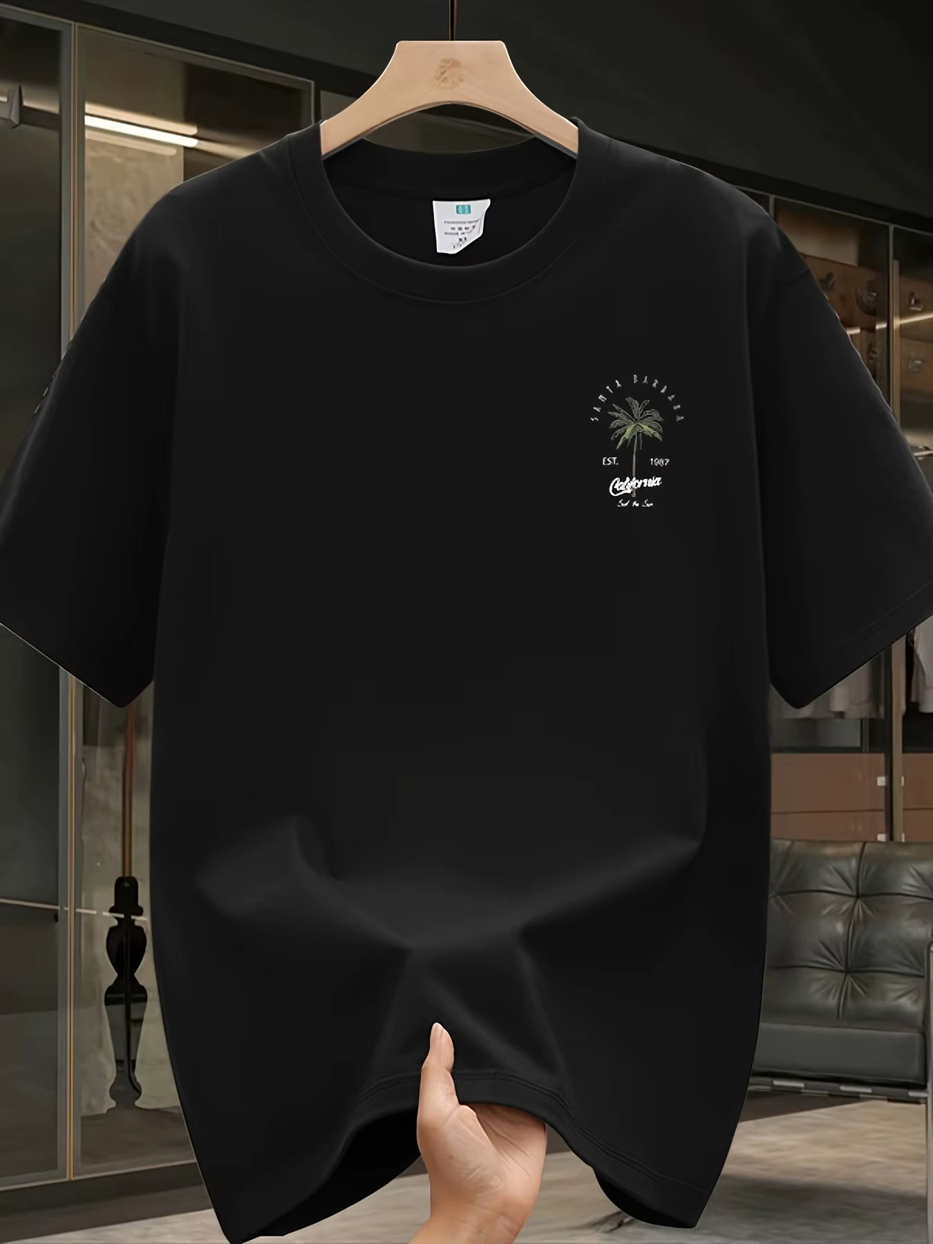 T-shirt rétro inspiré du surf avec motif « Soul The Sea » et palmier unique