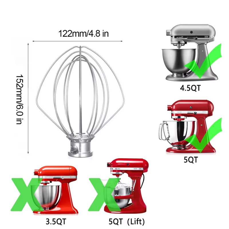 N-MEOF pour les accessoires d'aide à la cuisine 4.5-5 Qt mélangeurs sur socle à tête inclinable pour fixation de palette Kitchenaid pour K45B/K5THCB/K5THBS