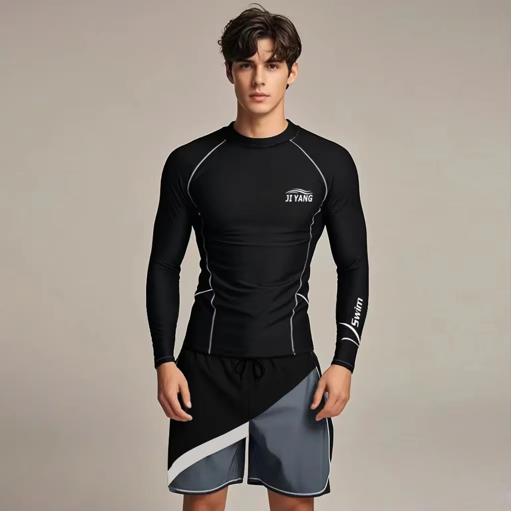 Maillot de bain thermique à manches longues pour hommes