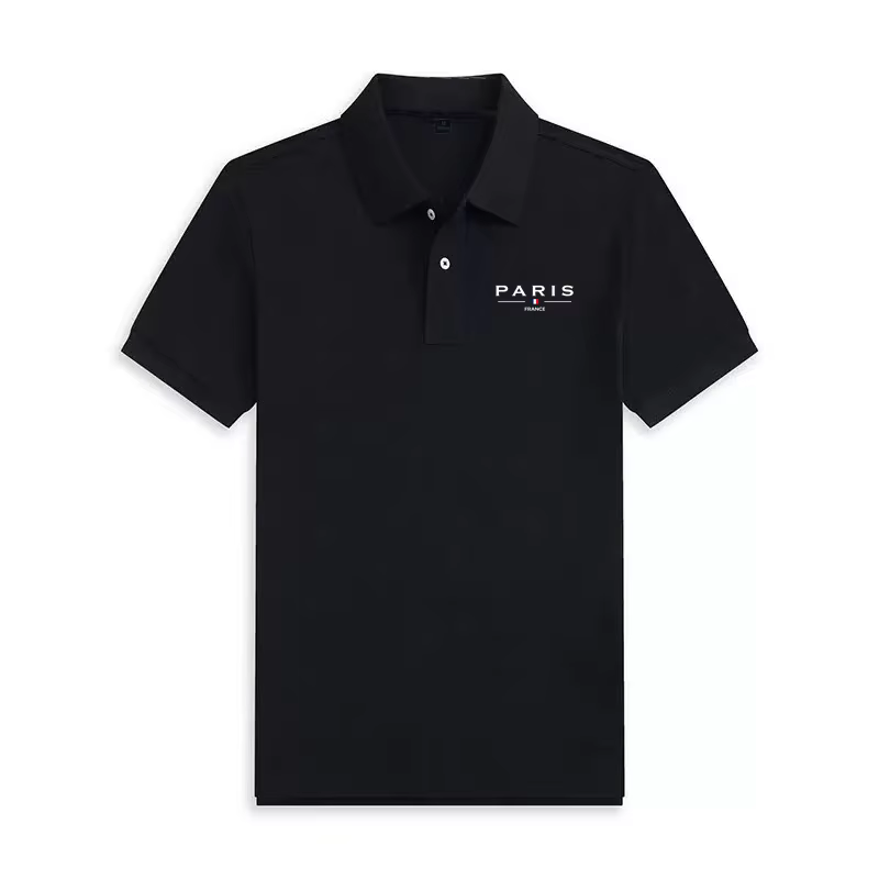 Polo homme haut de gamme à manches courtes imprimé Paris 2026 – T-shirt simple et tendance pour le golf et l'été