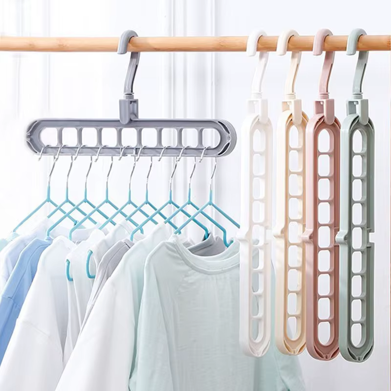 Porte-vêtements gain de place - Support de rangement pliable en plastique pour chemises - Cintre de garde-robe pour économiser de l'espace