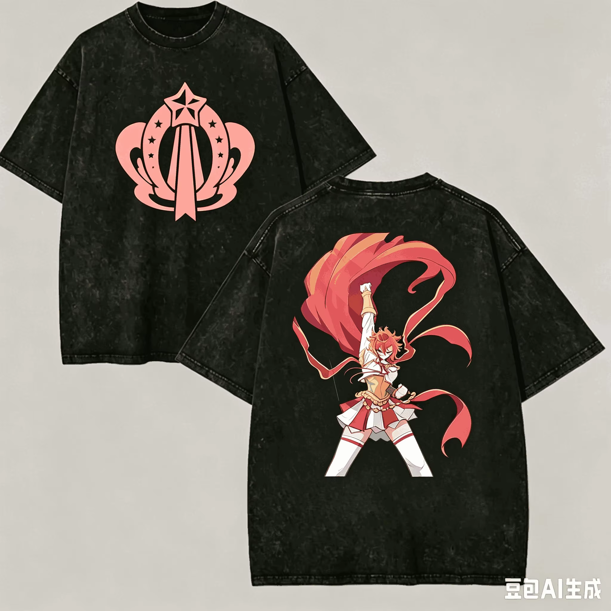 T-shirt délavé Umamusume pour les amateurs d'anime