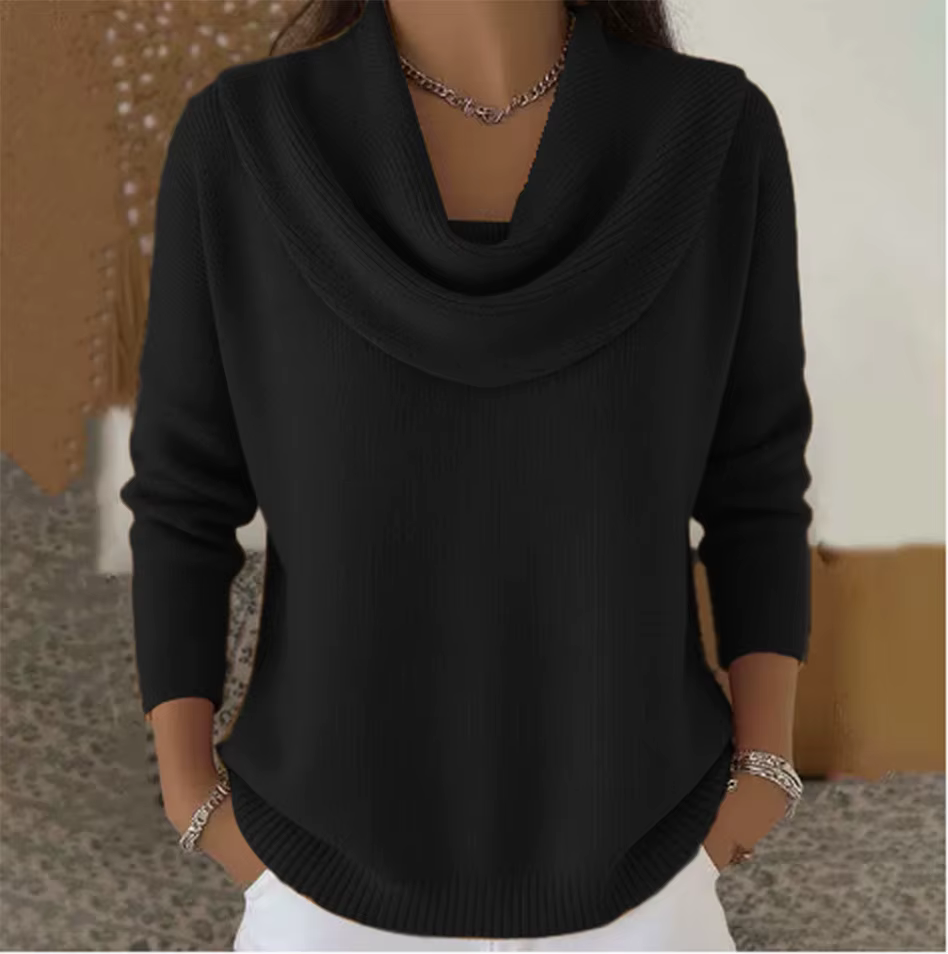 Pull à col drapé pour femme