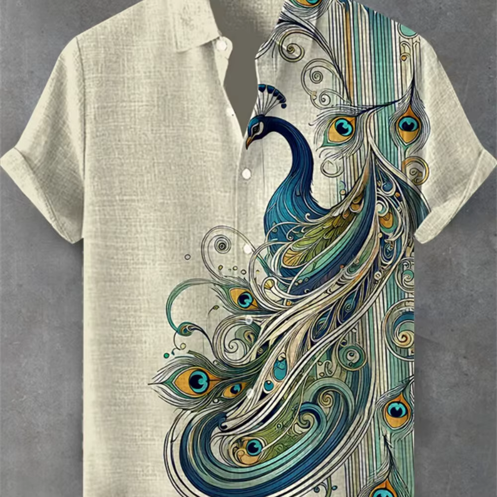 Chemise en lin à manches courtes pour hommes