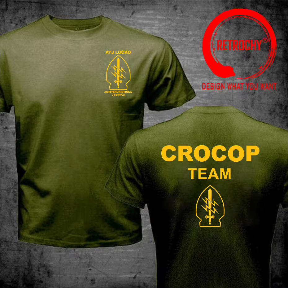 T-shirt ATJ LUCKO de l'unité spéciale anti-terrorisme croate pour homme, t-shirt à manches courtes pour homme, t-shirt d'été en coton