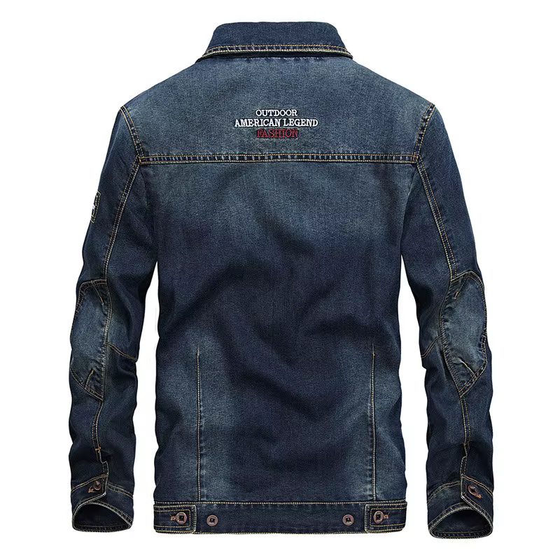 Veste en jean pour hommes, col rabattu, manteau surdimensionné décontracté, printemps automne hiver, Streetwear Vintage, grande taille