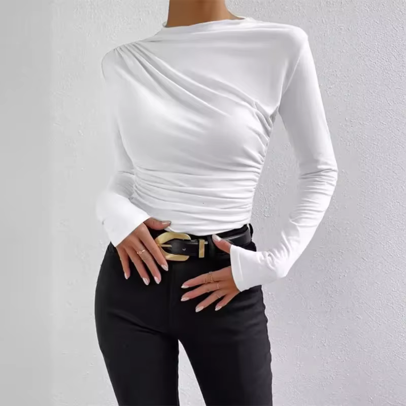 T-shirt basique à manches longues pour femmes
