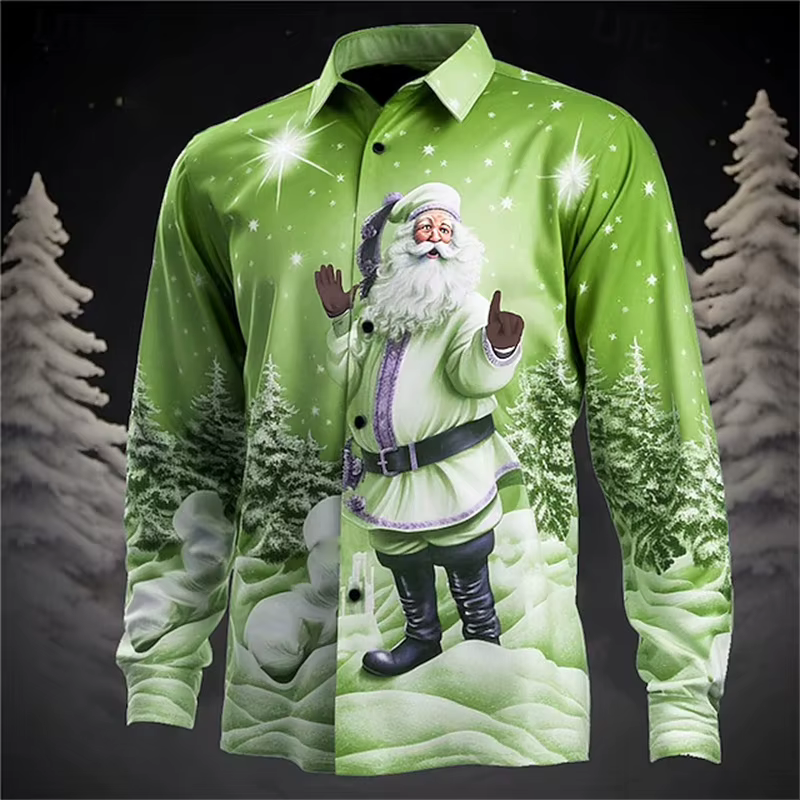 Chemise pour hommes mode thème de noël 3D HD imprimé