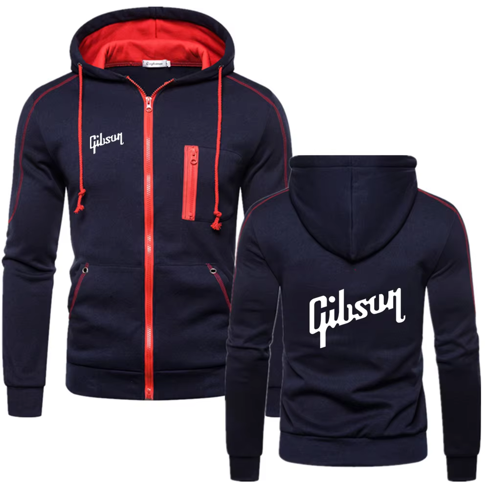 Guitare Gibson Logo imprimé 2025 printemps et automne homme à capuche couleur unie polaire vêtements de sport sweats