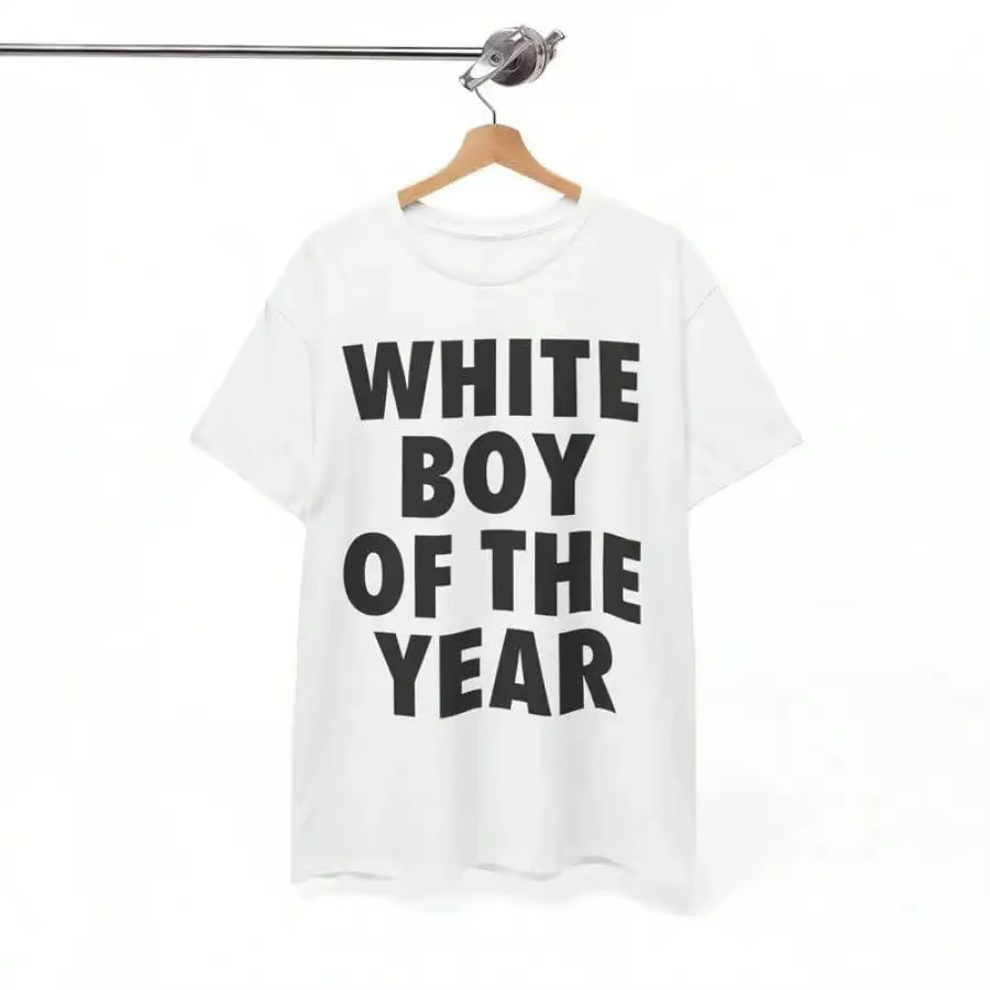 T-shirts WHITE BOY OF THE YEAR imprimés à manches courtes