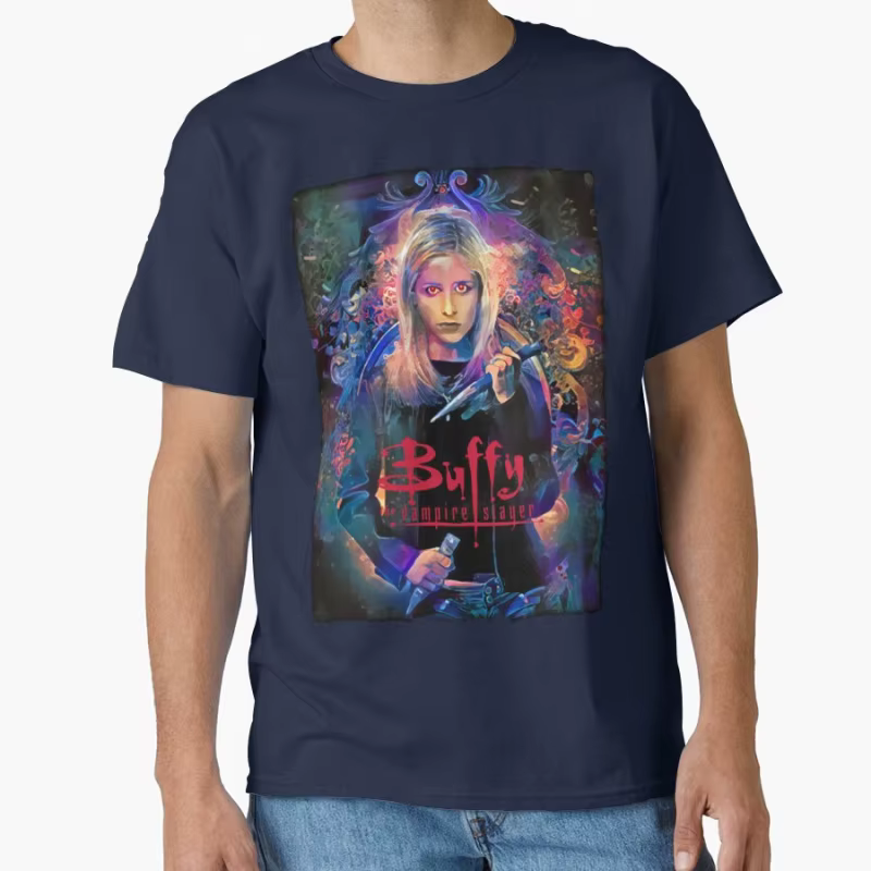 Film effrayant Vintage The Buffy Vampire Slayer films d'horreur T-shirt classique pour hommes grande taille hauts pour adultes S-6xl