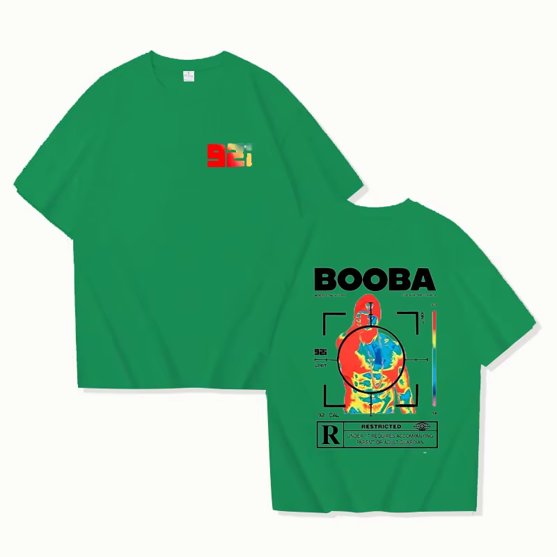 B2O T-shirts hommes mode BOOBA imprimé à manches courtes t-shirt femmes décontracté Harajuku Streetwear
