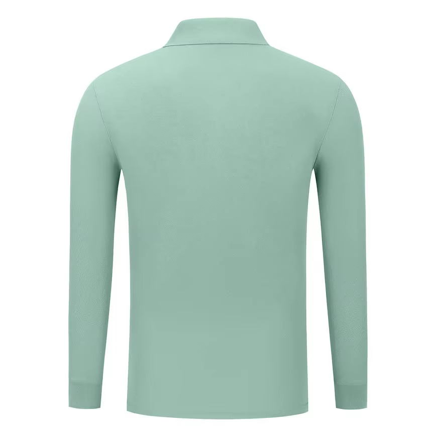 Polo uni à manches longues pour hommes et femmes