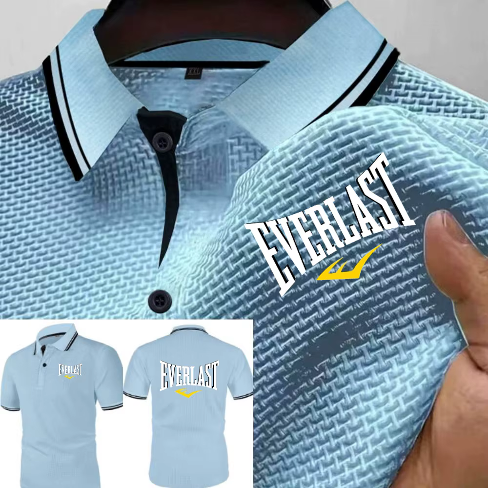 Hommes polos Everlast Polo été glace soie Cool coupe ajustée maille t-shirts doux