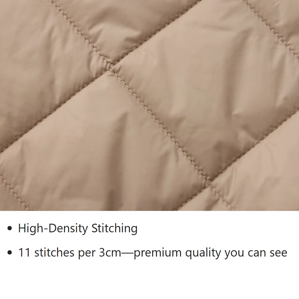 Gilet de golf en duvet de coton pour femme - Veste chaude à col montant pour l'automne