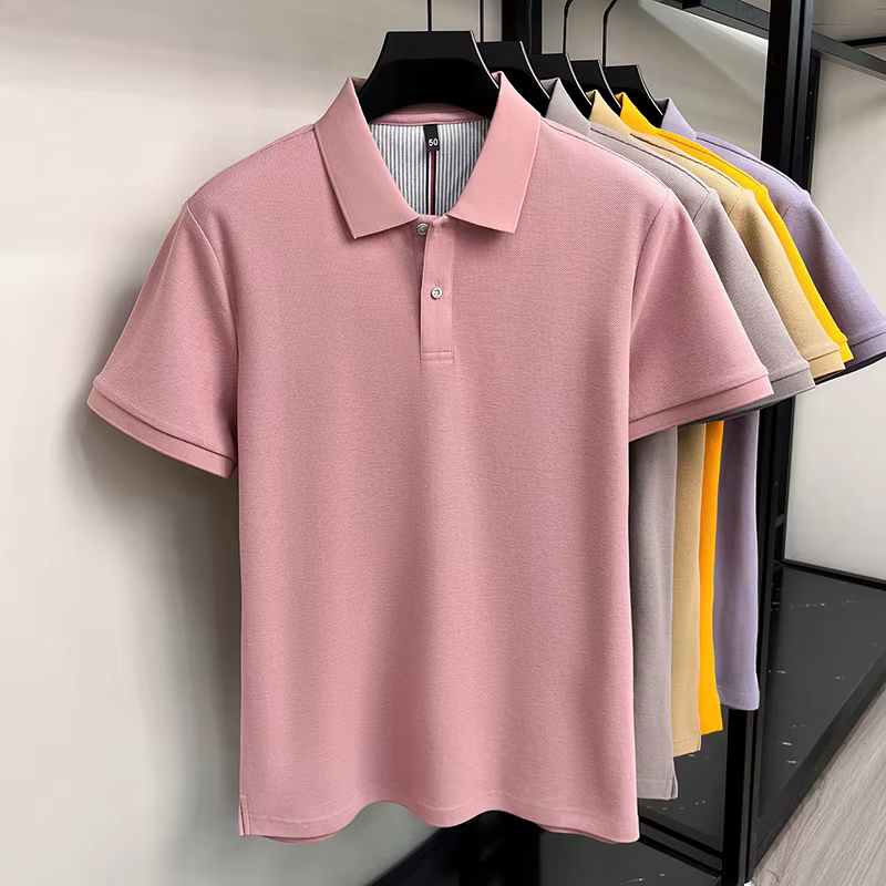 100% coton de luxe chemise polo à manches courtes pour hommes nouveau classique simple couleur solide confort été respirant casual business T-shirt