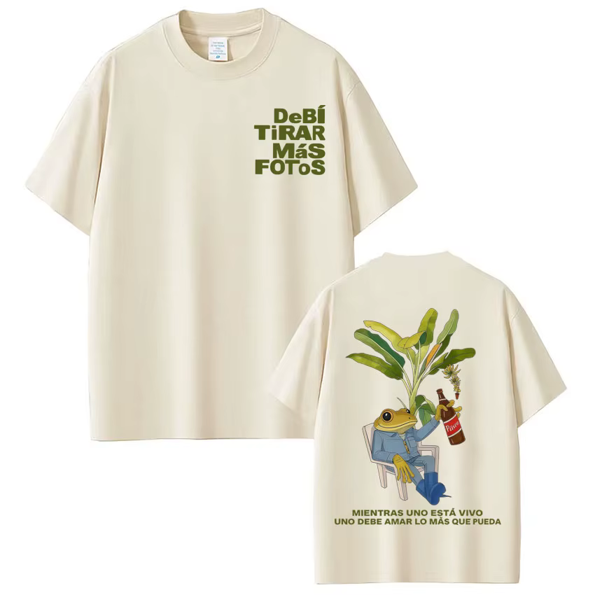 T-shirt Rapper Bad Bunny Debi Tirar Mas Fotos DTMF World Tour T-shirts Homme Femme Mode Vintage Hip Hop Streetwear