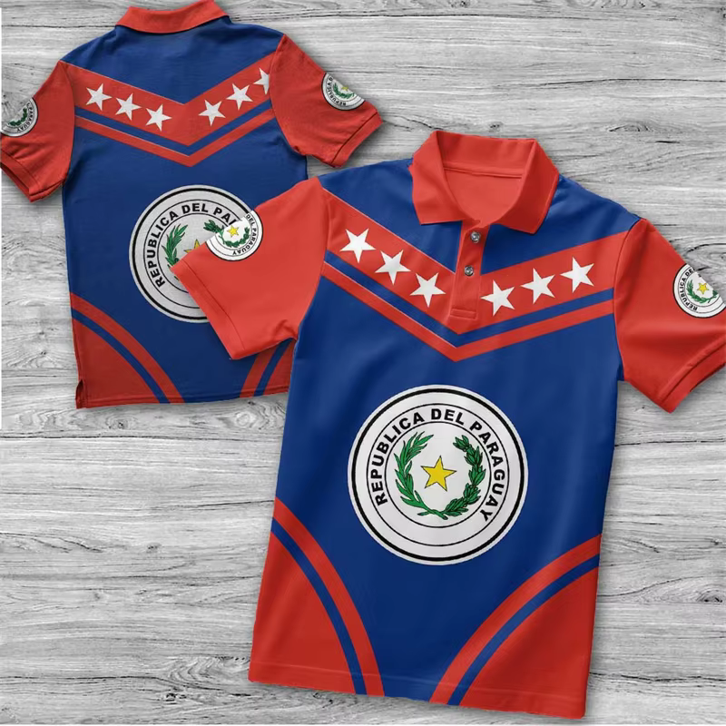 Polo imprimé carte 3D du Paraguay Feel pour femmes