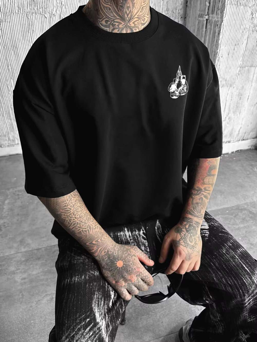 T-shirt imprimé boxe pour hommes