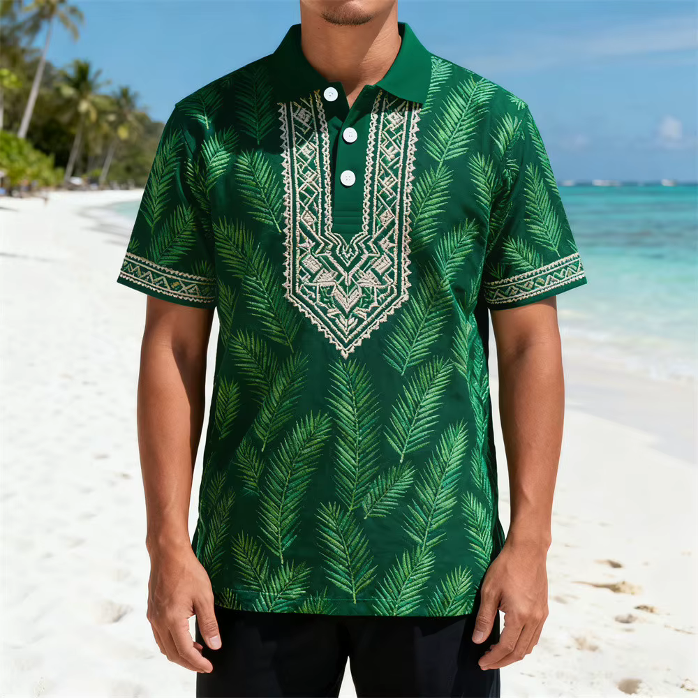 Polo pour homme à imprimé paisley rétro