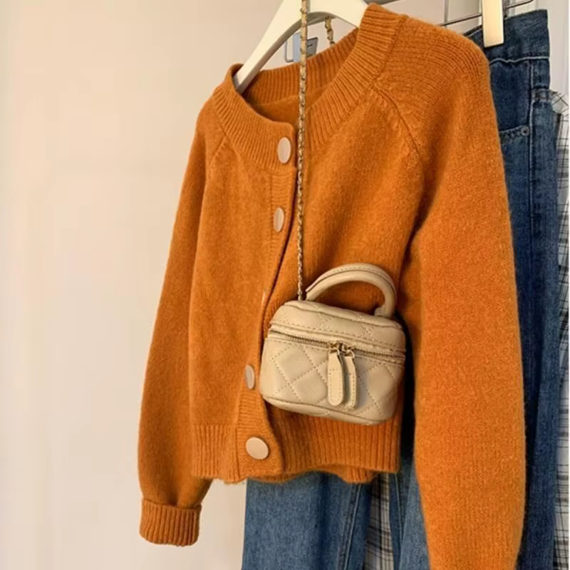 Cardigan tricoté à manches courtes pour femmes en automne et en hiver