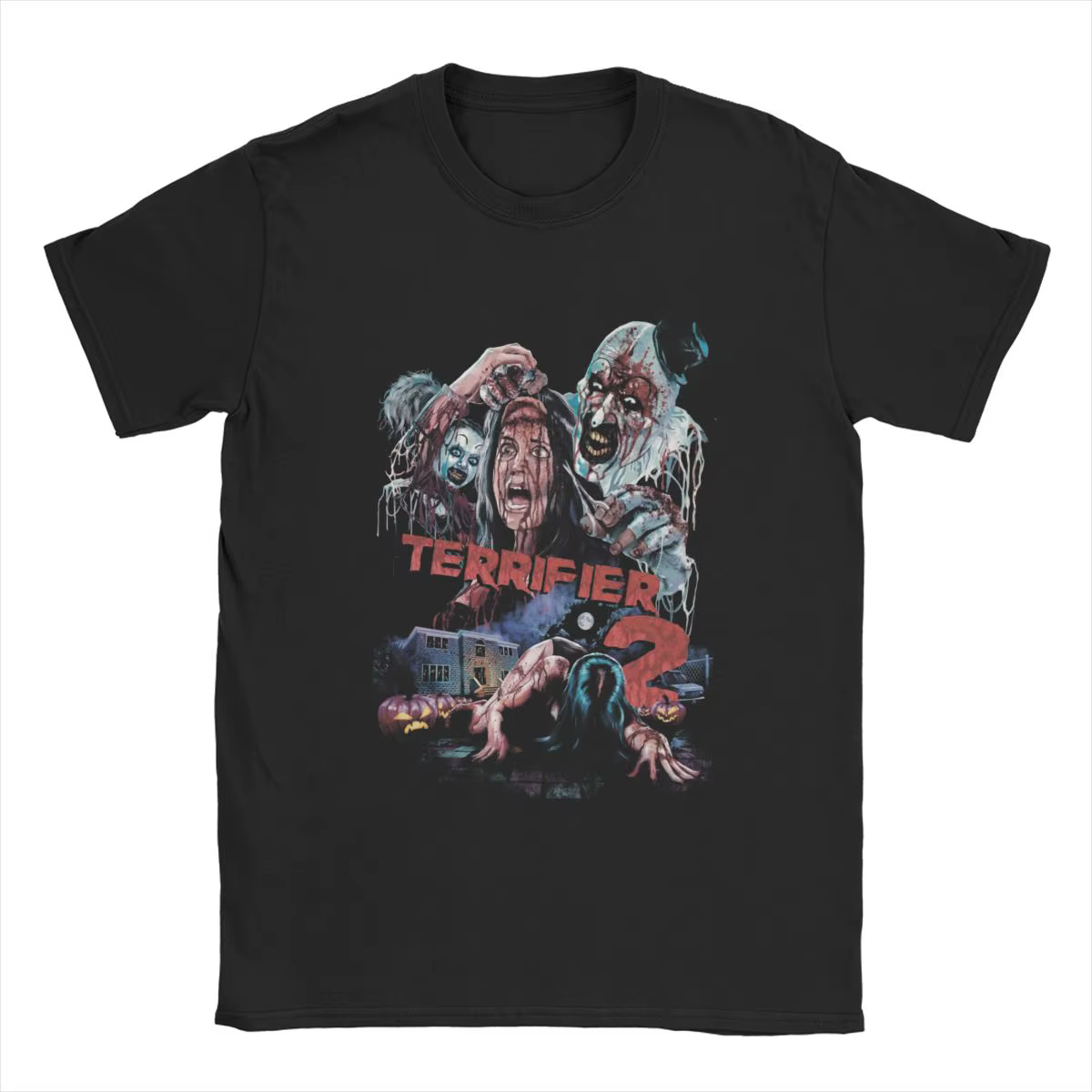Années 80 vintage Terrifier 2 100% coton loisirs T-Shirt films d'horreur film slasher