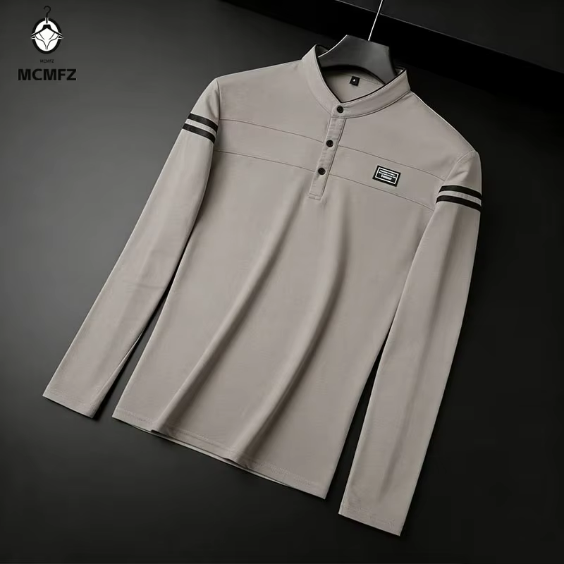 Polo à manches longues noir pour homme