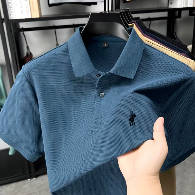 Designer marque 100% coton manches courtes polo chemise de luxe mode pony broderie hommes affaires loisirs été nouveau Respirabilité golf T-shirt