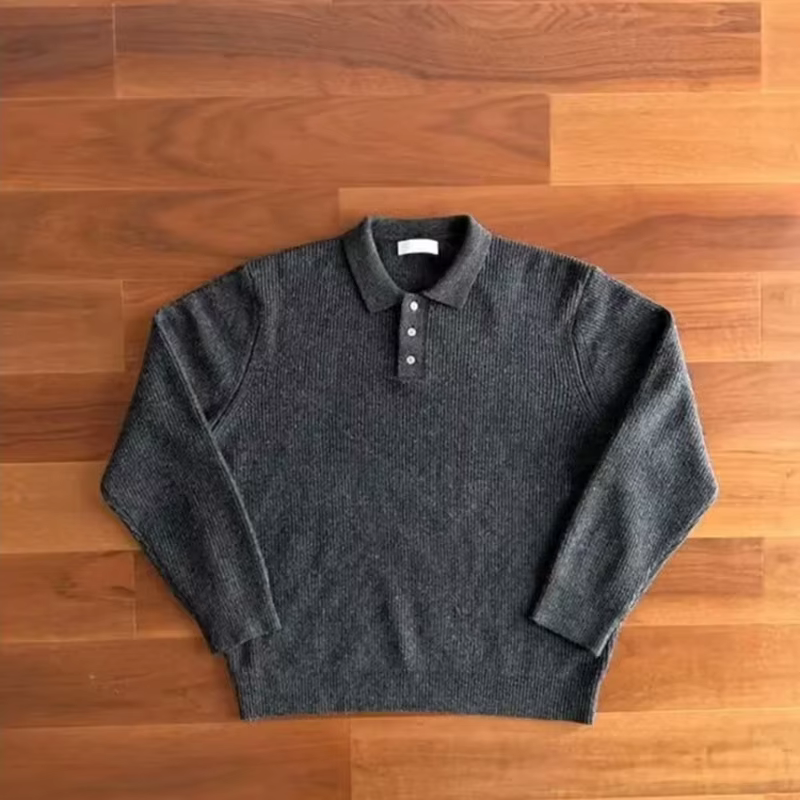 Pull tricoté à col Polo pour homme