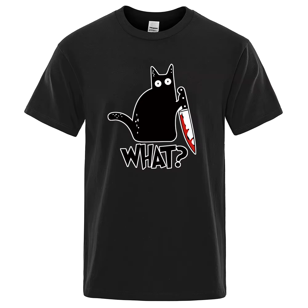 T-Shirt homme 100% coton de haute qualité avec imprimé de chat