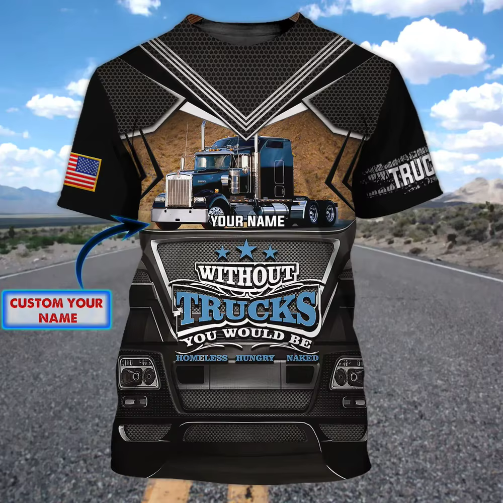 PLstar Cosmos été hommes T-shirt camionneur nom personnalisé impression 3D