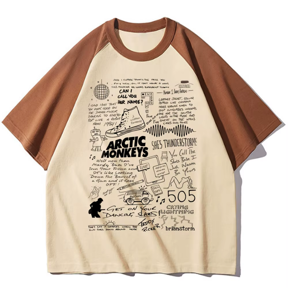 Arctic Monkeys top t-shirts fille Pop Culture numérique Vintage esthétique années 2000 t-shirt rétro coloré Grunge Y2k