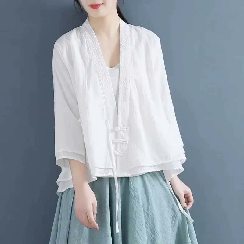 Chemise en dentelle à col en V pour femmes