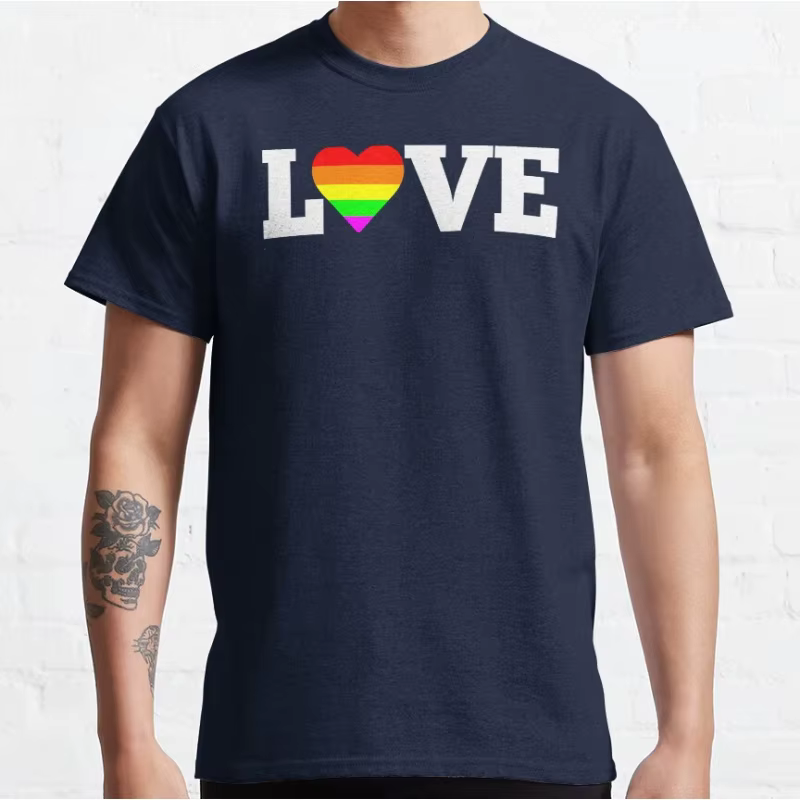 Love is Love Gay Pride mois lgbtq cadeau vêtements à manches courtes col rond T-shirt pour hommes grande taille hauts pour adultes S-6xl