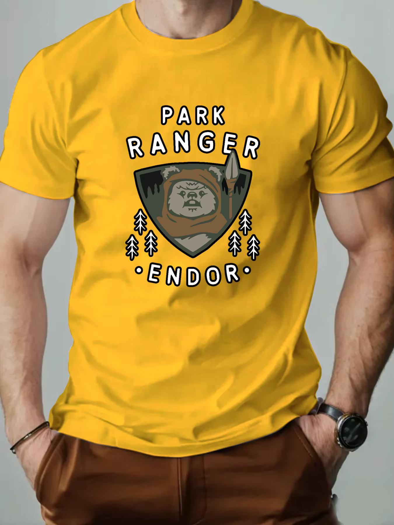 Hommes T-Shirt 100% coton ours dessin animé motif imprimé été col rond respirant décontracté à manches courtes mode