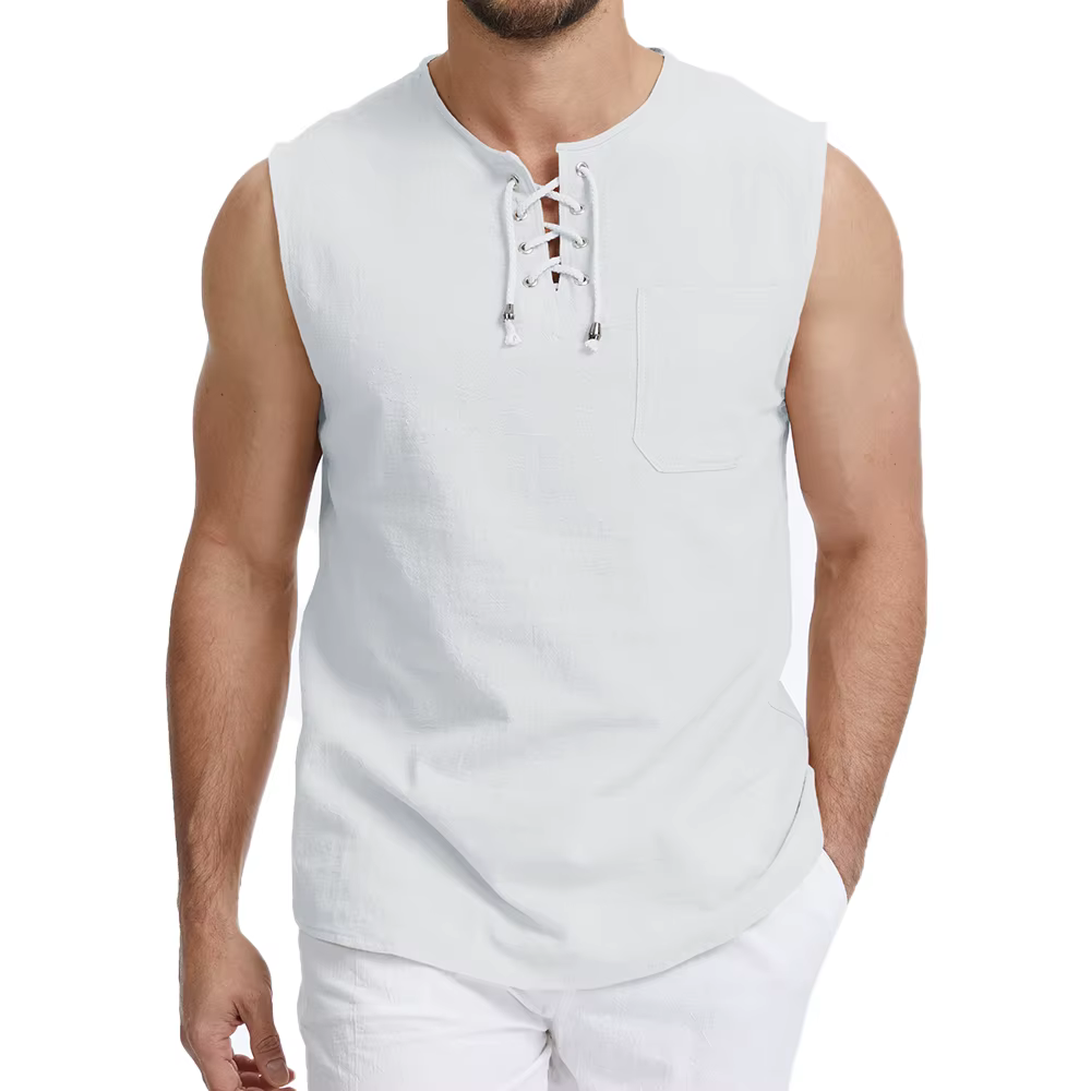 Débardeurs en coton et lin pour hommes